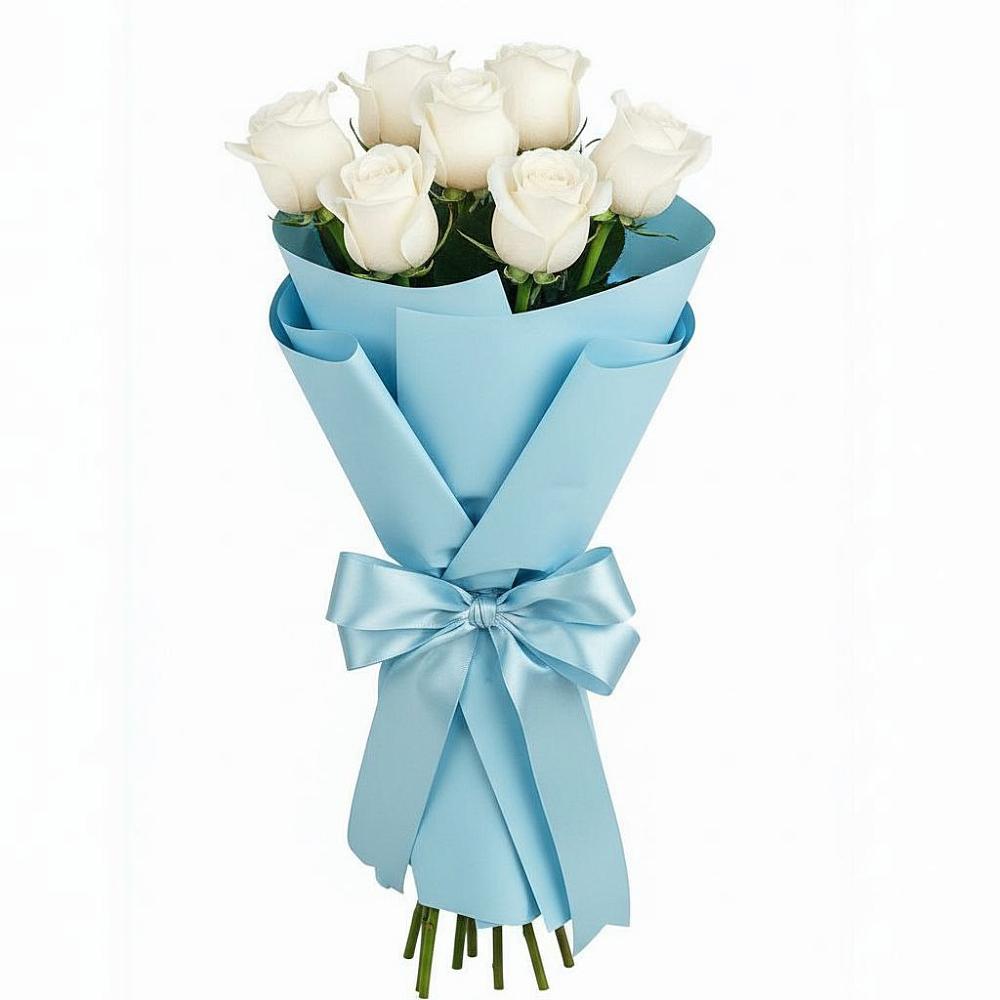 Букет 7 белых роз Проуд в Упорной