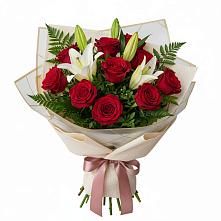 Букет цветов из:  Лилии и Розы в Упорной