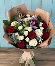 Букет цветов из:  Розы и Альстромерии в Упорной