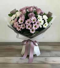 Букет цветов из:  Хризантемы и Розы #REPLACE_PRED# Упорной