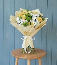 Букет цветов из:  Хризантемы и Розы #REPLACE_PRED# Упорной