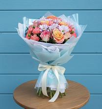 Букет цветов из:  Хризантемы и Розы в Упорной