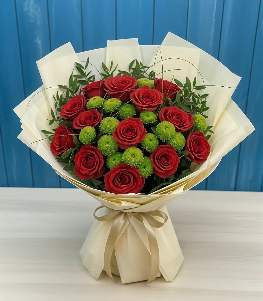 Букет цветов из: Розы и Хризантемы в Упорной